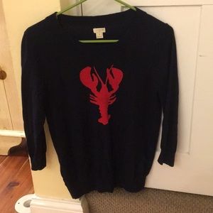 Lightweight navy J. Crew lobster sweater